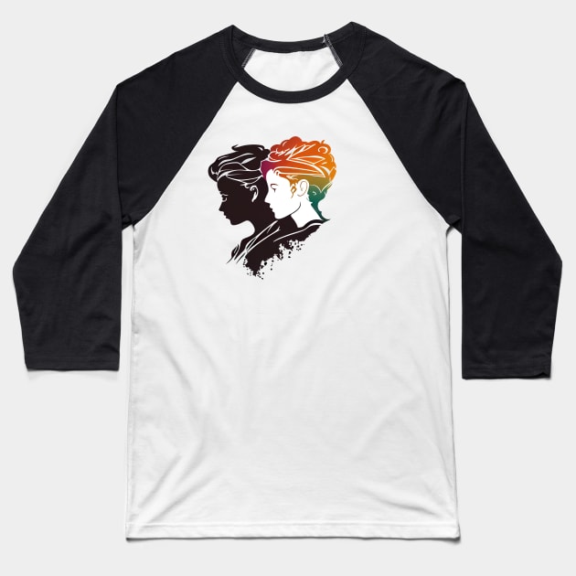 Lesbian Pride - An abstract expression of Love Baseball T-Shirt by UmagineArts